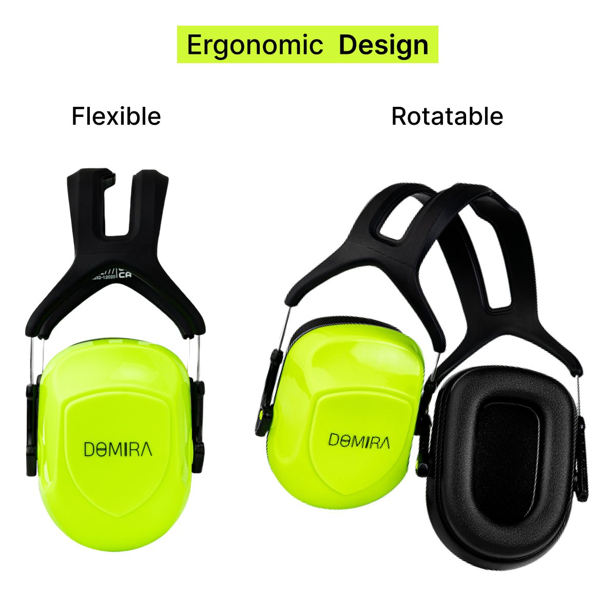 DOMIRA Ear Defenders 34dB – High-Performance Hearing Protection-Light Green