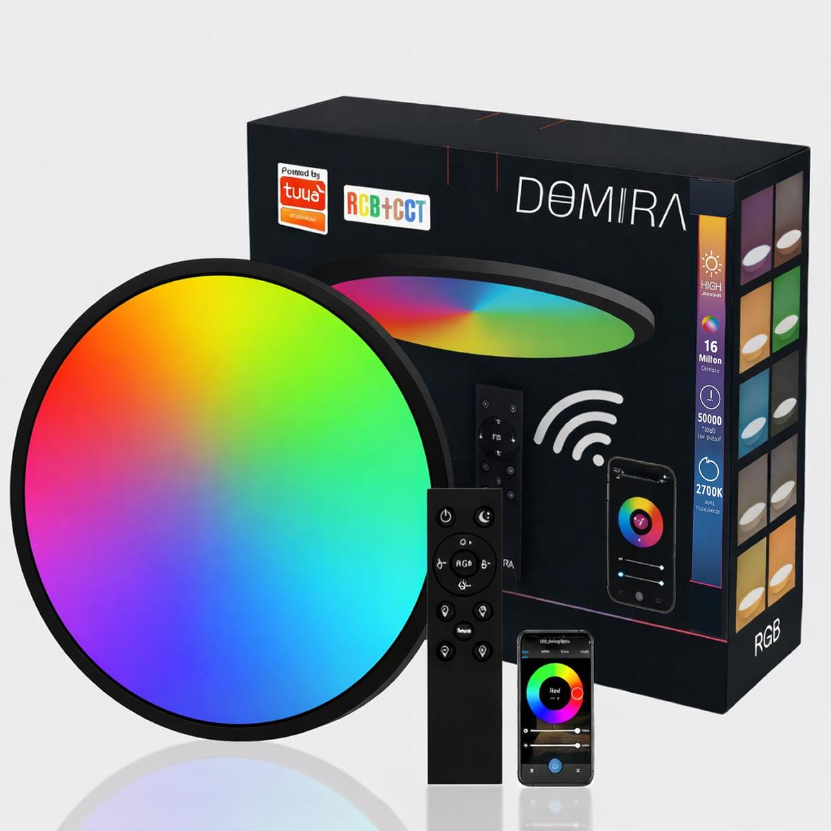 Smart Round LED Ceiling Light 22W – Modern Minimalist Black Design (With / Without Remote)