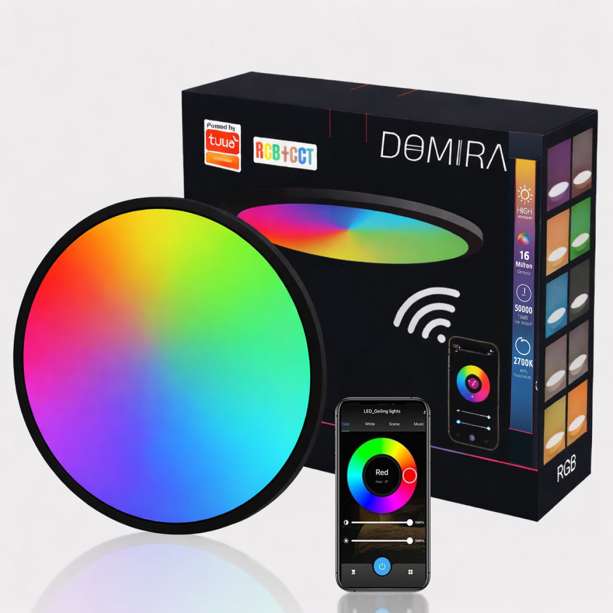 Smart Round LED Ceiling Light 22W – Modern Minimalist Black Design (With / Without Remote)