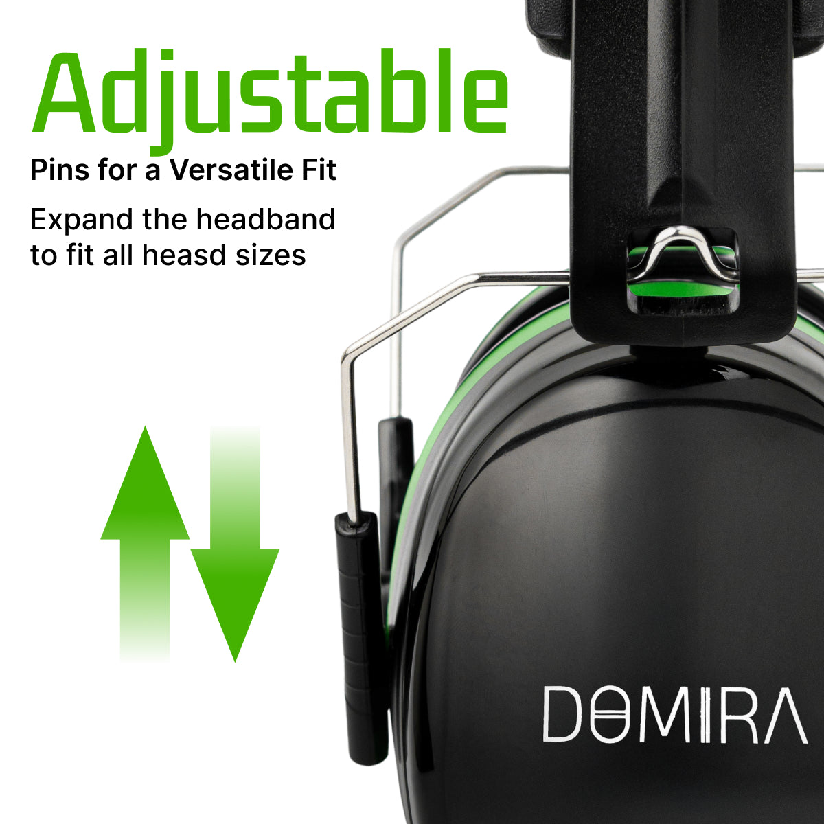 Adult  Ear Defenders 33dB – Lightweight Noise Reduction Earmuffs (Green/Black)