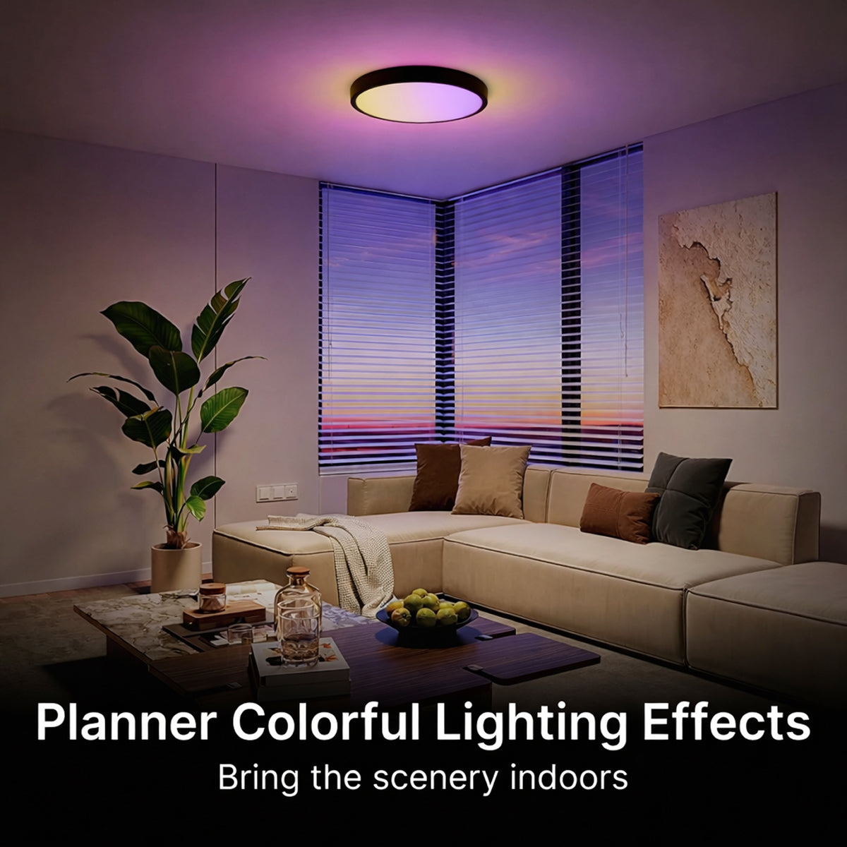 Smart Round LED Ceiling Light 22W – Modern Minimalist Black Design (With / Without Remote)