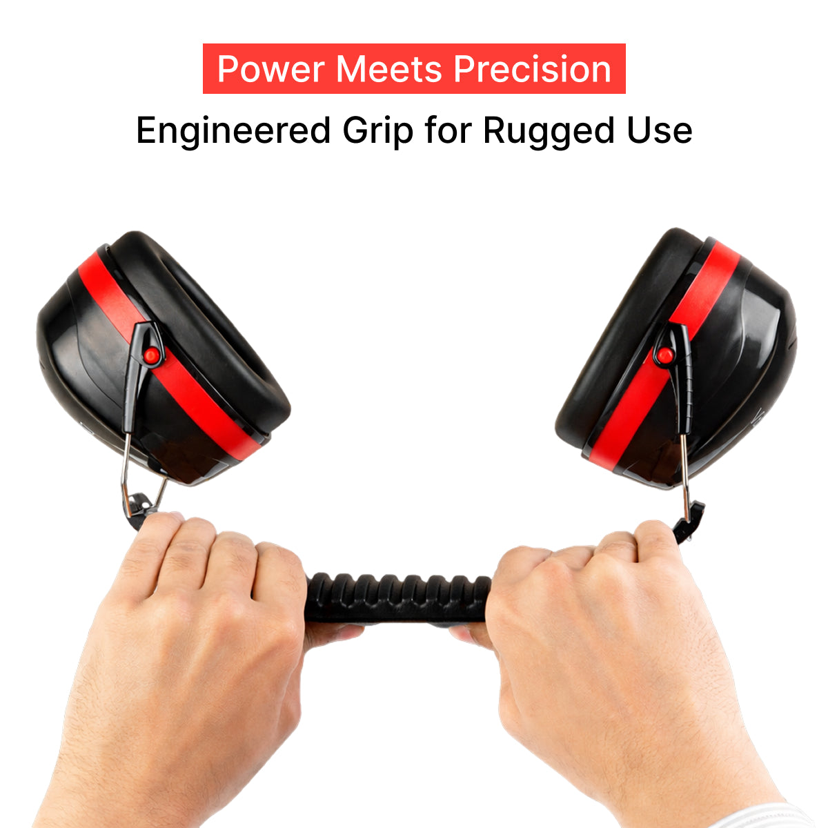 Adult  Ear Defenders 33dB – Lightweight Noise Reduction Earmuffs (Red/Black)