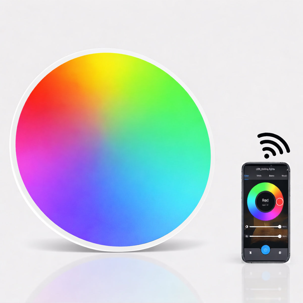 Smart Round LED Ceiling Light 22W – Modern Minimalist White Design (With / Without Remote)