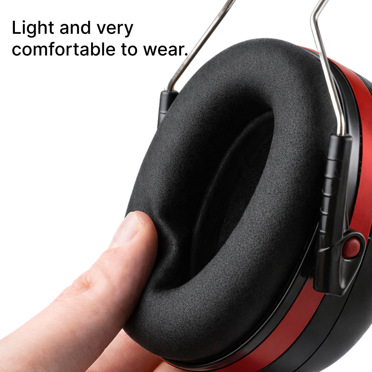 Adult  Ear Defenders 33dB – Lightweight Noise Reduction Earmuffs (Red/Black)
