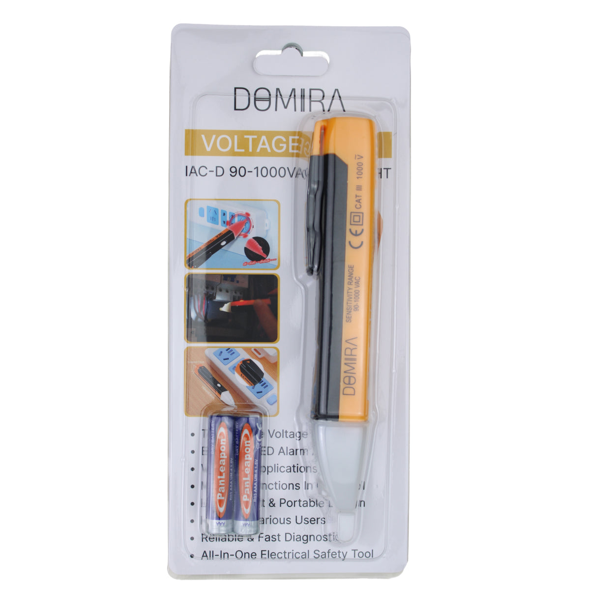 LED Light Test Pen - 90-1000V AC Voltage Tester with Light Alarm