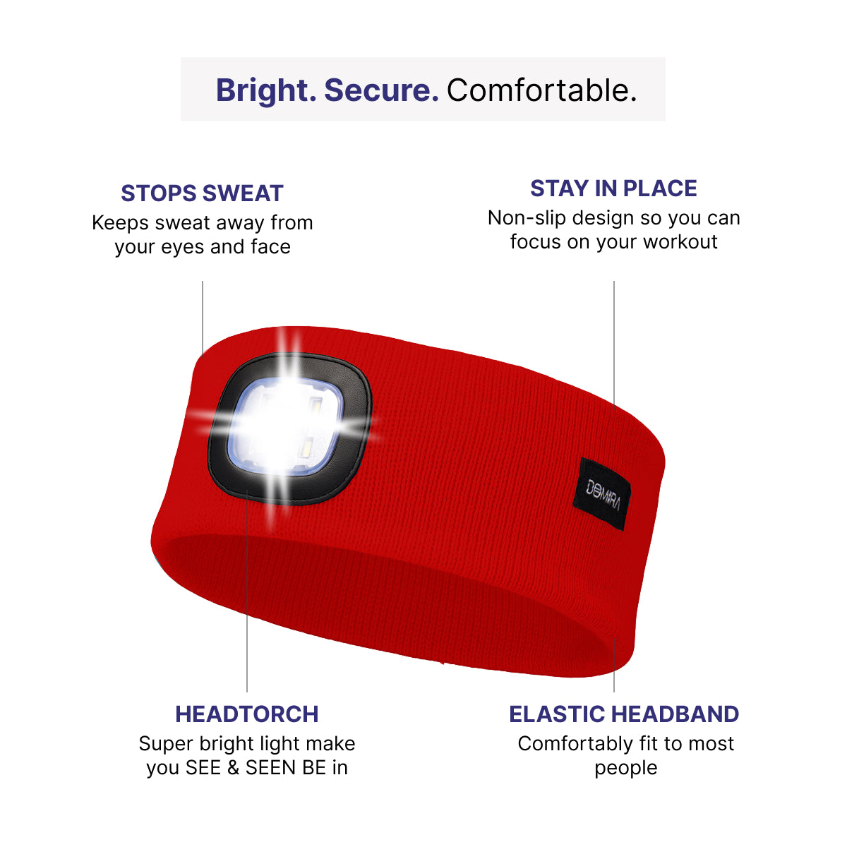 USB Rechargeable LED Head Torch – Super Bright Red Headlamp