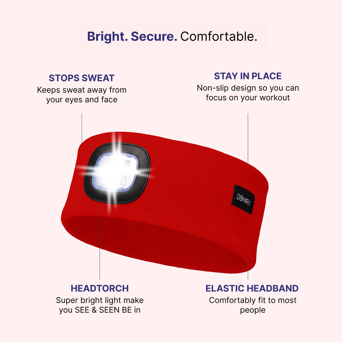 USB Rechargeable LED Head Torch – Super Bright Red Headlamp