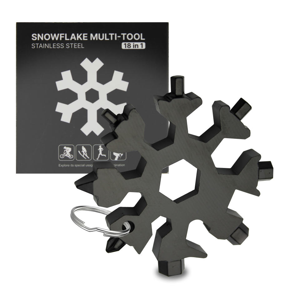 18-in-1 Snowflake Multitool Keychain | Pocket Tool for Outdoor