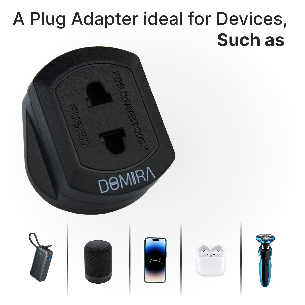 UK 2-Pin to 3-Pin Toothbrush Adapter for Travel Charging – Black & White