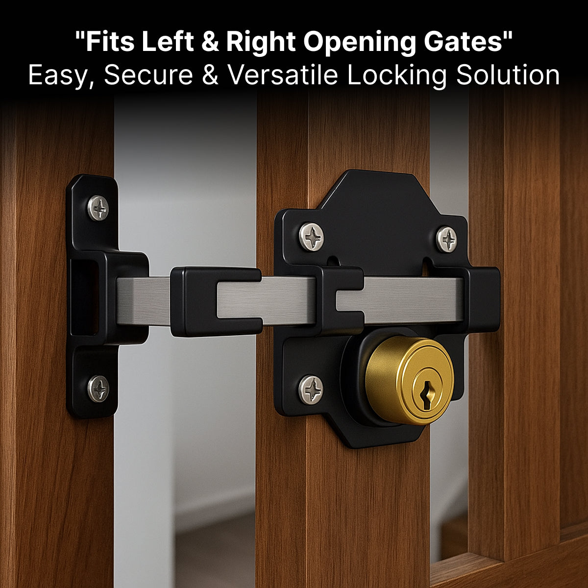 50mm Stainless Steel Gate Lock with Double Locking & Keys