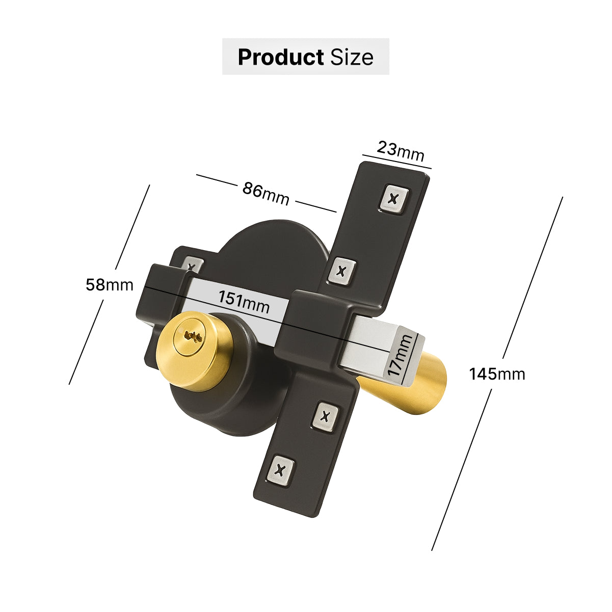 50mm Stainless Steel Gate Lock with Double Locking & Keys