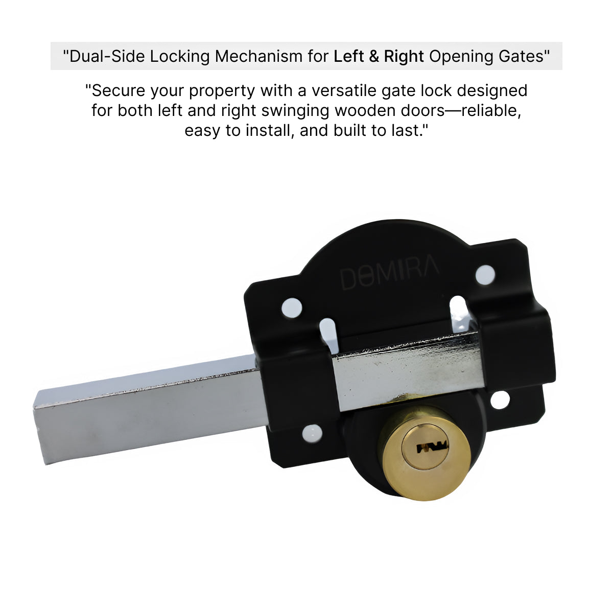 50mm Stainless Steel Gate Lock with Double Locking & Keys