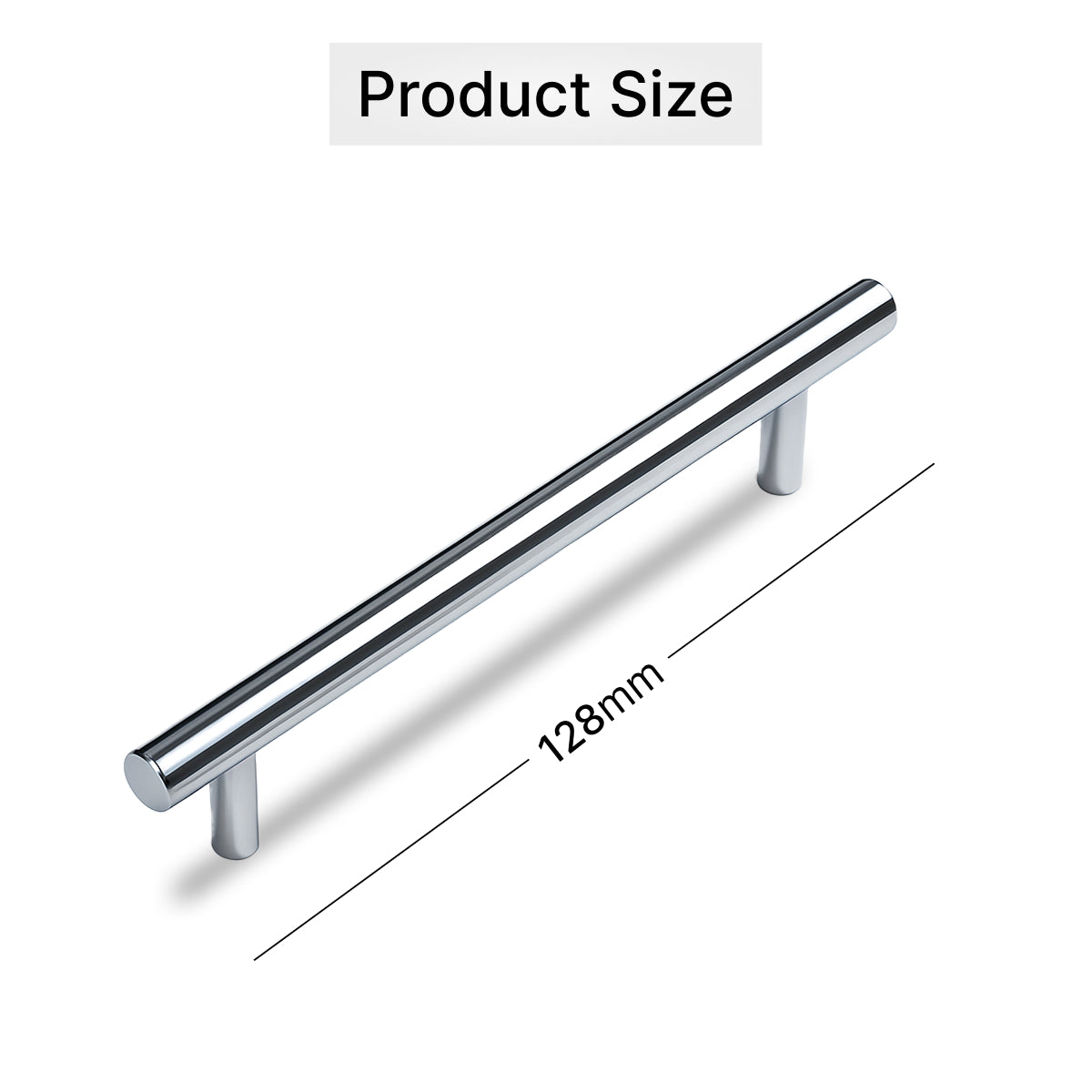 Premium Chrome Wardrobe Handles-Pack of 2 -160mm for Kitchen, Drawers