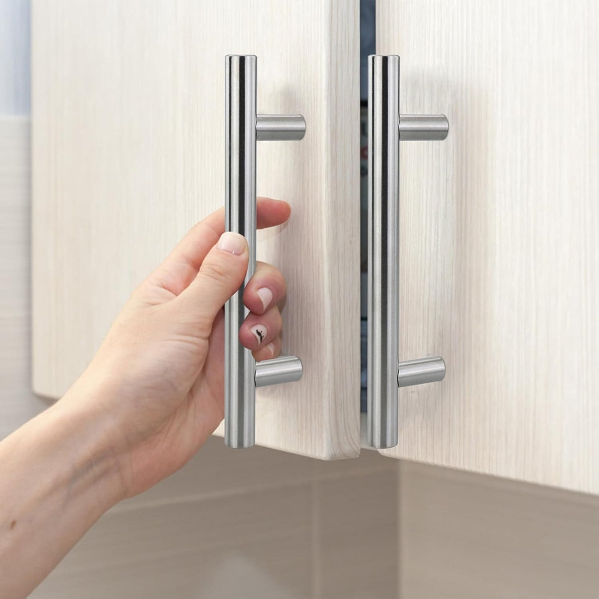 Premium Chrome Wardrobe Handles-Pack of 2 -160mm for Kitchen, Drawers