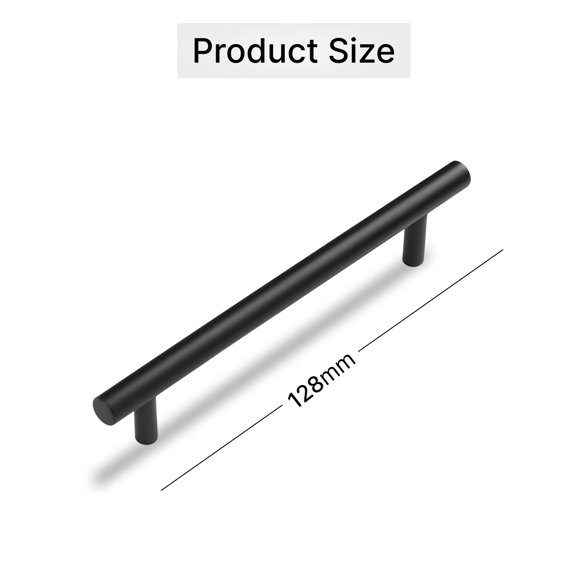 Black Wardrobe Handles -Pack of 10 – 96mm & 128mm Premium Pulls for Kitchen Drawers