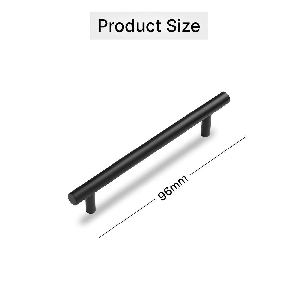Black Wardrobe Handles -Pack of 10 – 96mm & 128mm Premium Pulls for Kitchen Drawers