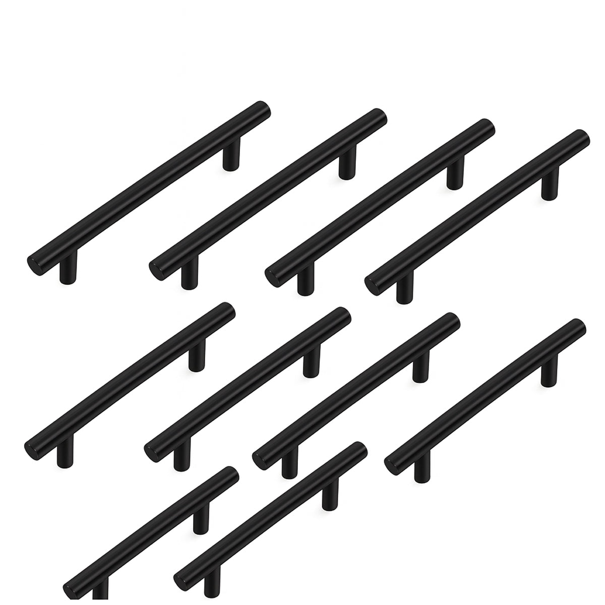 Black Wardrobe Handles -Pack of 10 – 96mm & 128mm Premium Pulls for Kitchen Drawers
