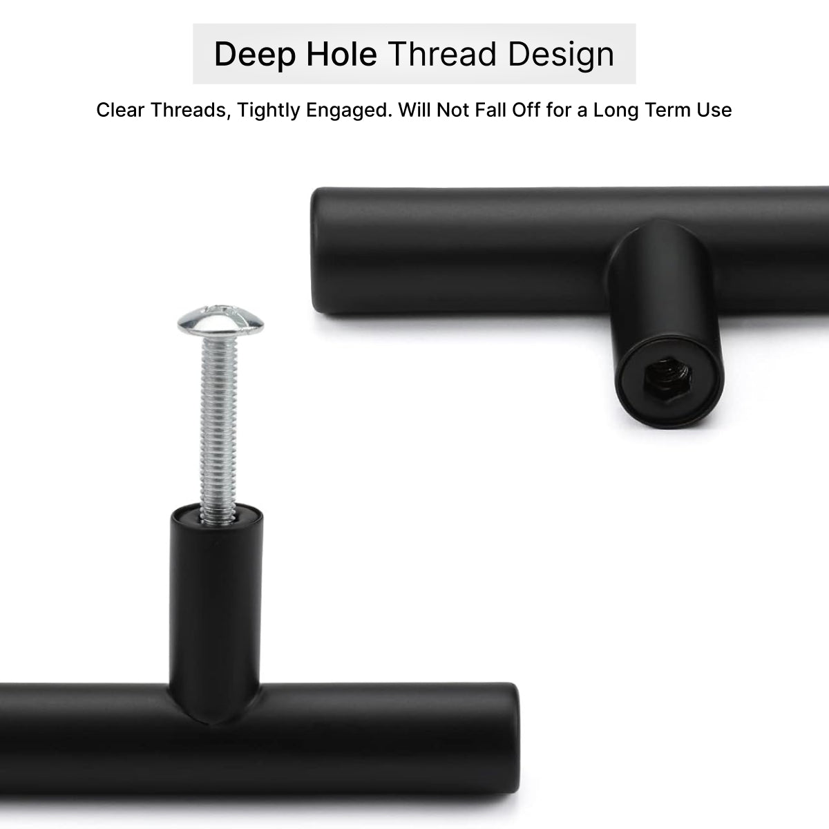 Black Wardrobe Handles -Pack of 10 – 96mm & 128mm Premium Pulls for Kitchen Drawers