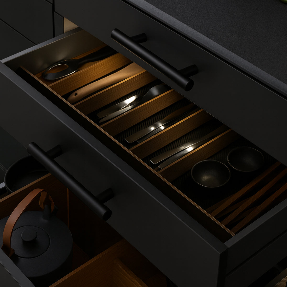 Black Wardrobe Handles -Pack of 10 – 96mm & 128mm Premium Pulls for Kitchen Drawers