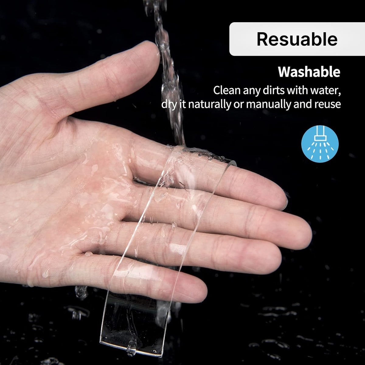 Transparent Nano Double-Sided Tape 5M – 2mm Thick, 2cm Wide, Reusable
