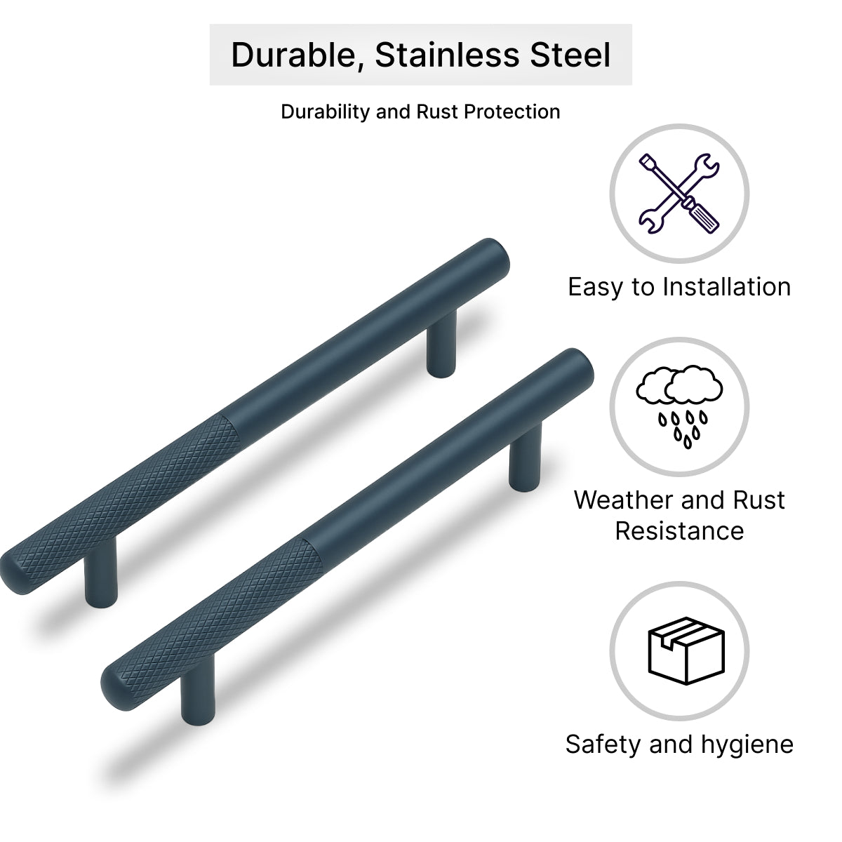 Two Tone Versatile Wardrobe Handles in Silver Finish Choices