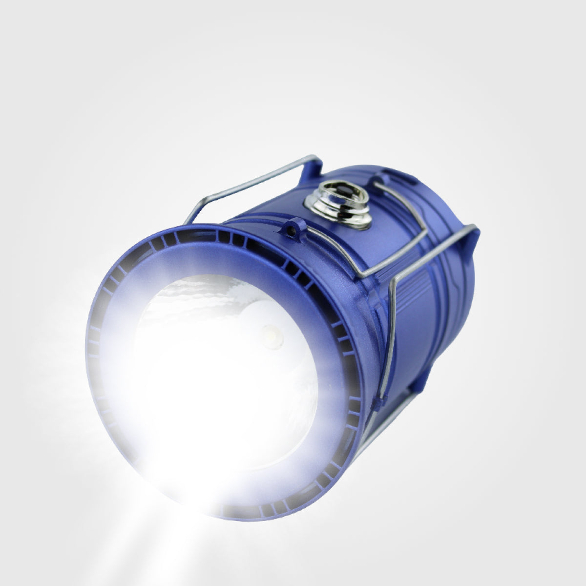 Blue Collapsible Solar LED Camping Lantern – Super Bright & Portable