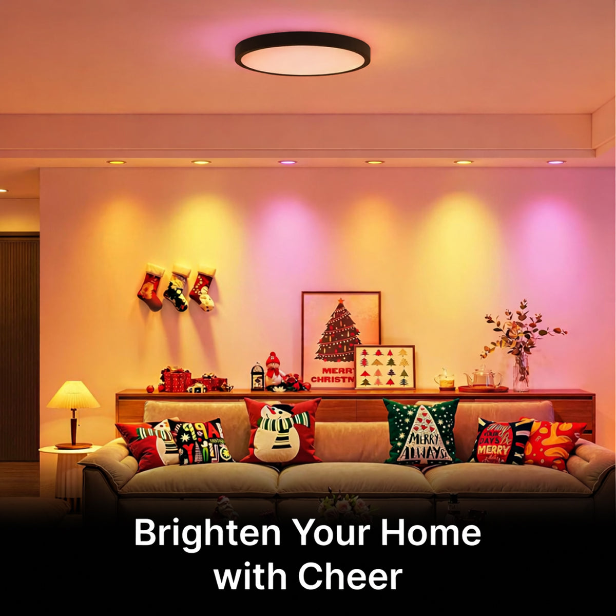 Smart Round LED Ceiling Light 24W – Modern Minimalist Black Design (With / Without Remote)