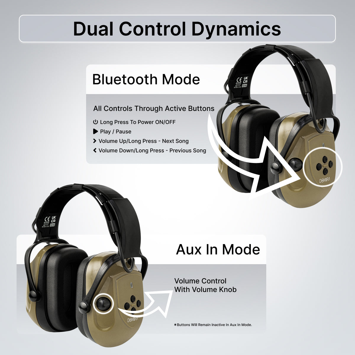Bluetooth Shooting Ear Muffs SNR 30dB-Brown