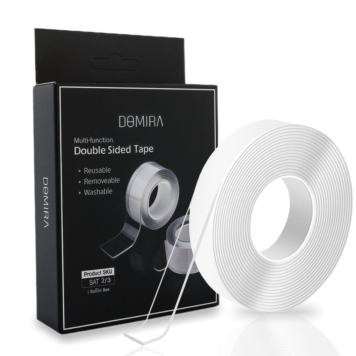 Transparent Nano Double-Sided Tape 3M – 2mm Thick, 2cm Wide, Reusable