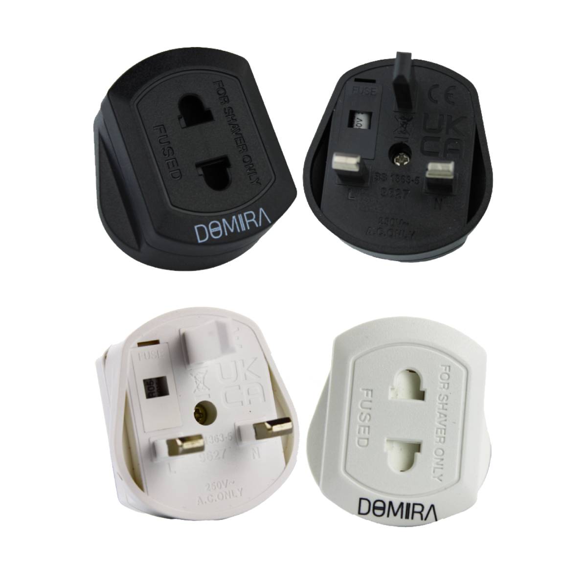 UK 2-Pin to 3-Pin Toothbrush Adapter for Travel Charging – Black & White