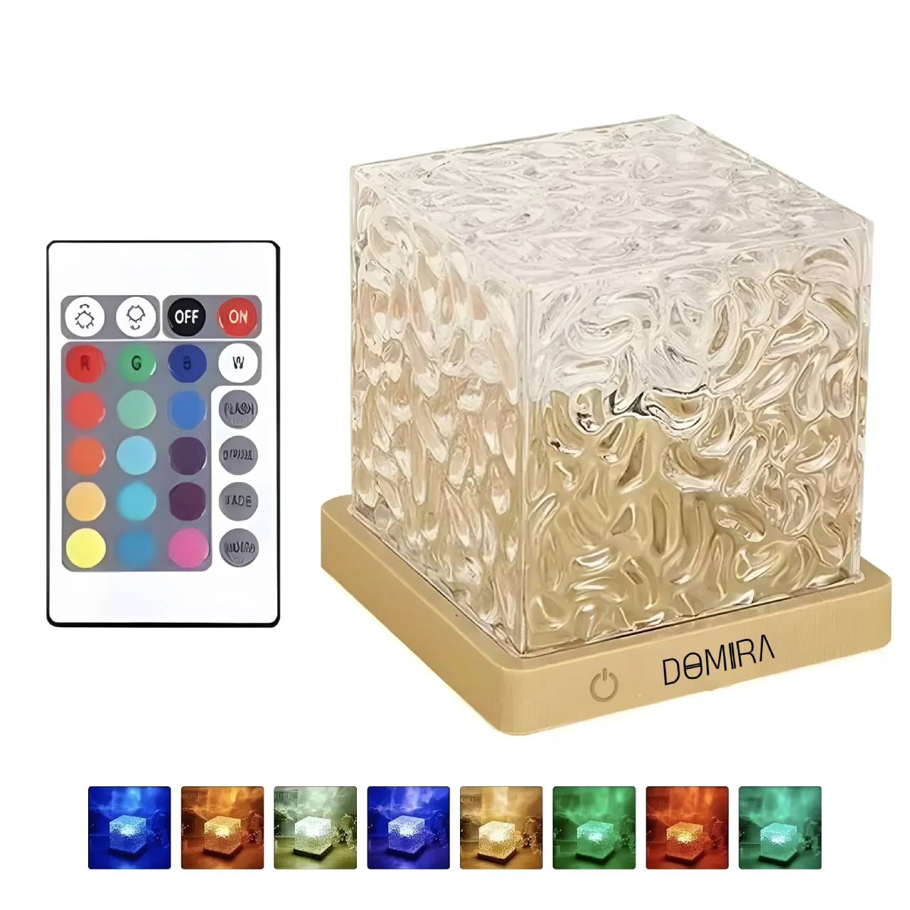 Square LED Crystal Lamp | RGB Ocean Wave Night Light