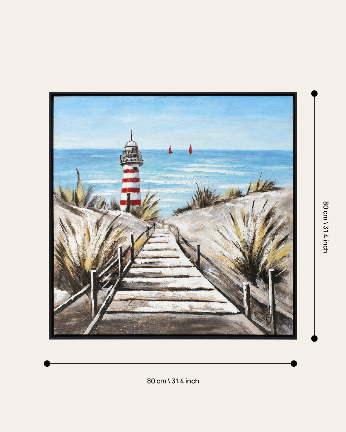 Reminiscence Handmade Lighthouse Painting