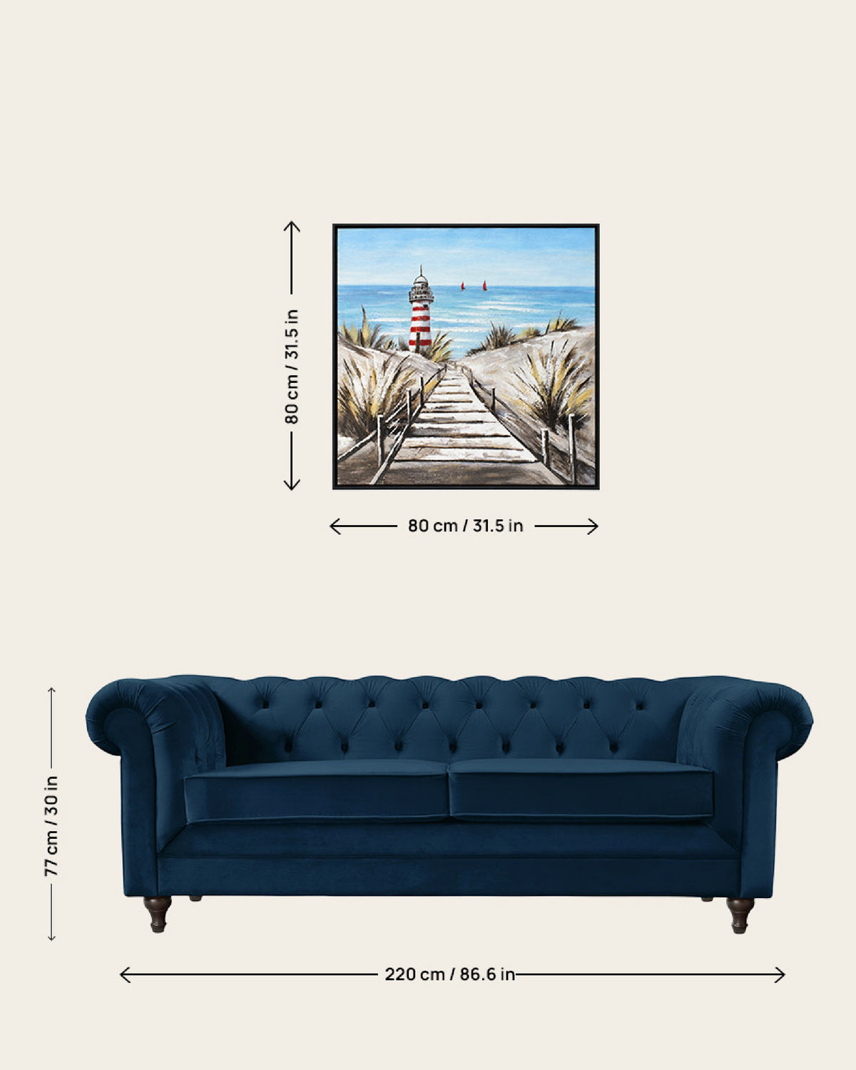Reminiscence Handmade Lighthouse Painting
