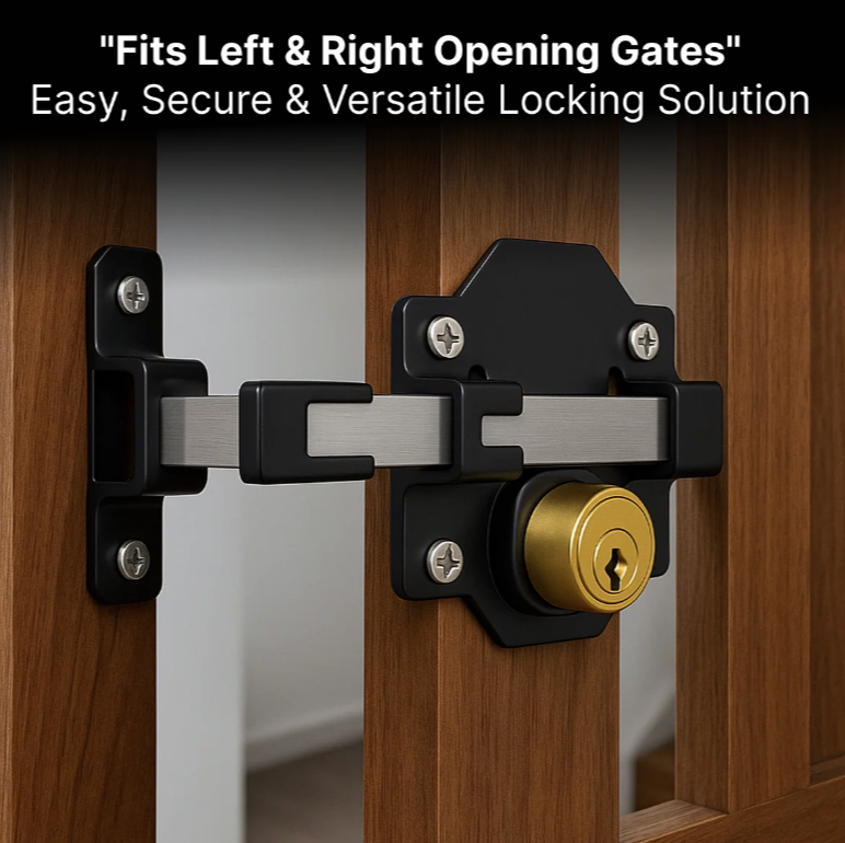 DOMIRA Long Throw Gate Lock Garden Gate Lock Stainless Steel 70mm Double Locking