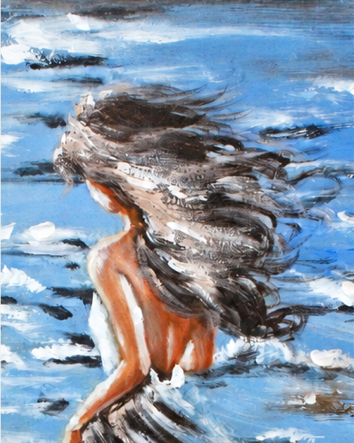 Untethered Woman by the Sea Painting