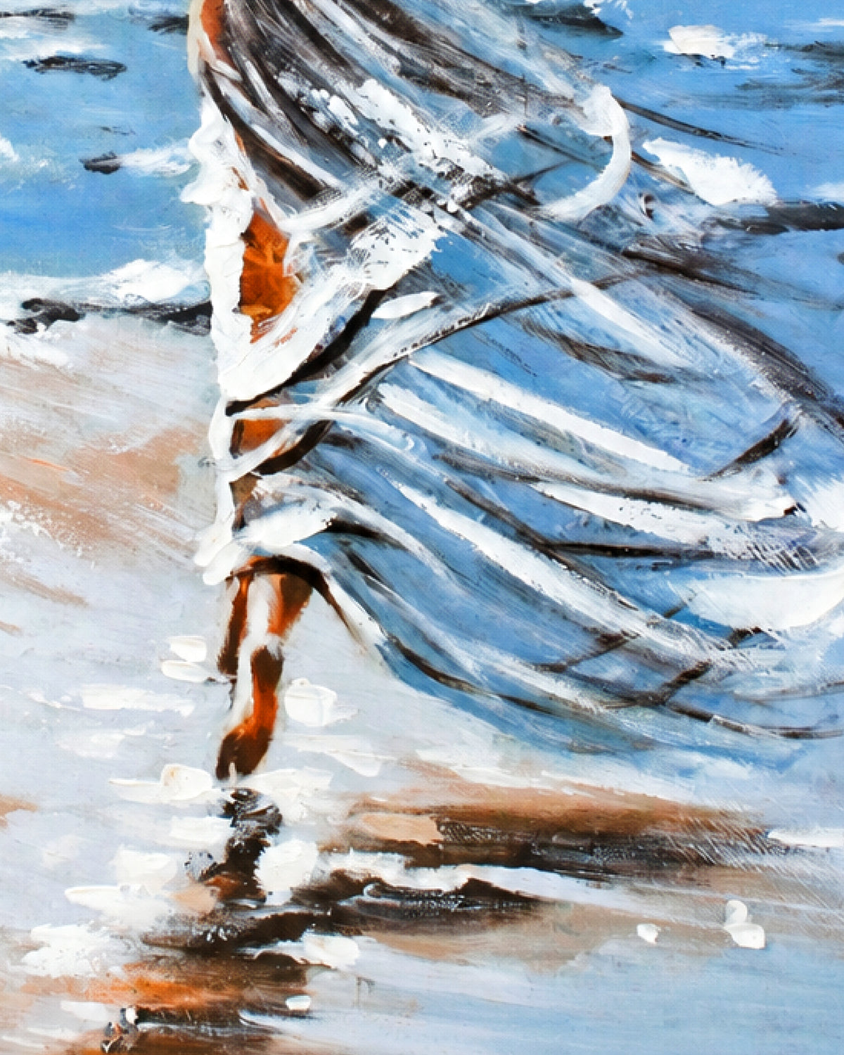 Untethered Woman by the Sea Painting