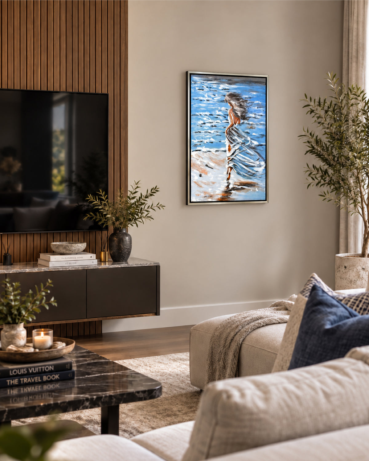 Untethered Woman by the Sea Painting