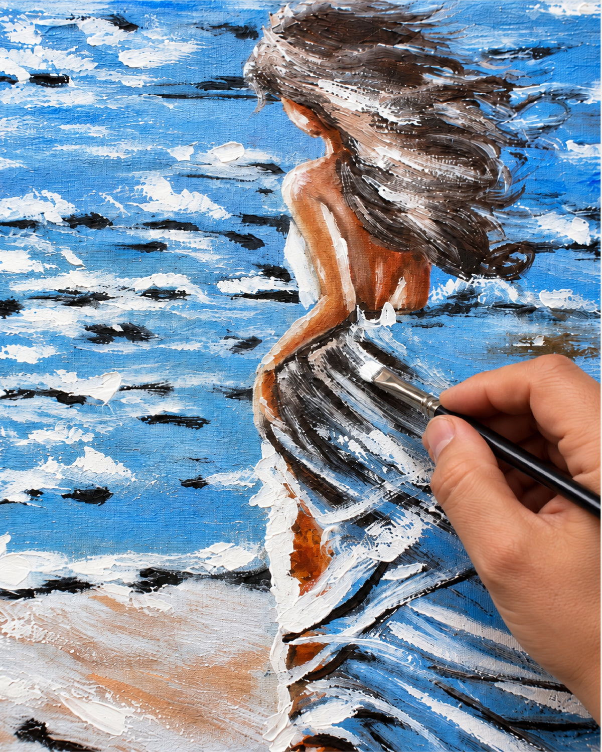 Untethered Woman by the Sea Painting