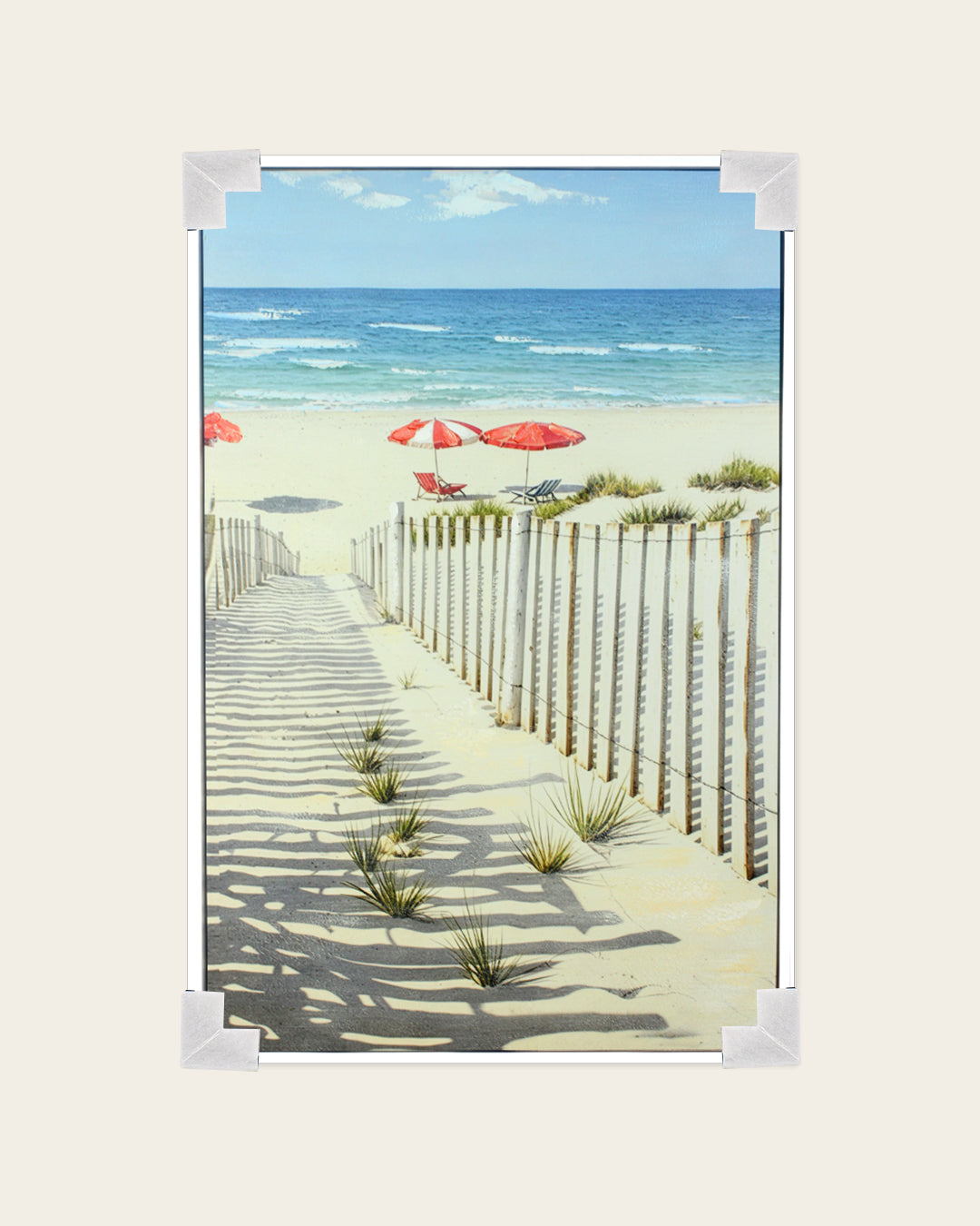 A Perfect Afternoon beach path canvas art with corner protectors for delivery