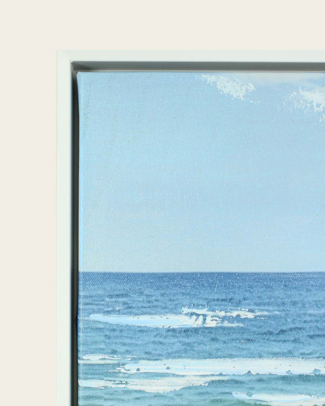 A Perfect Afternoon beach path canvas art white frame corner detail
