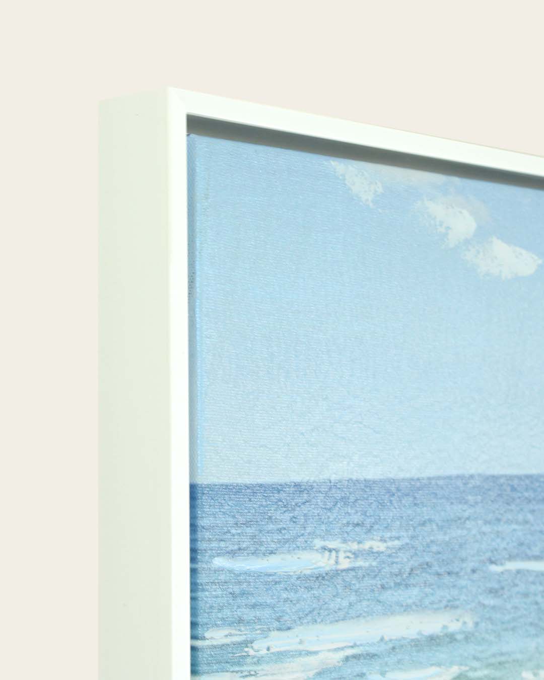 A Perfect Afternoon beach path canvas art side profile of the white frame