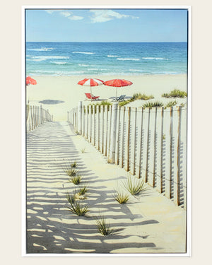 A Perfect Afternoon beach path canvas art front view in a white frame