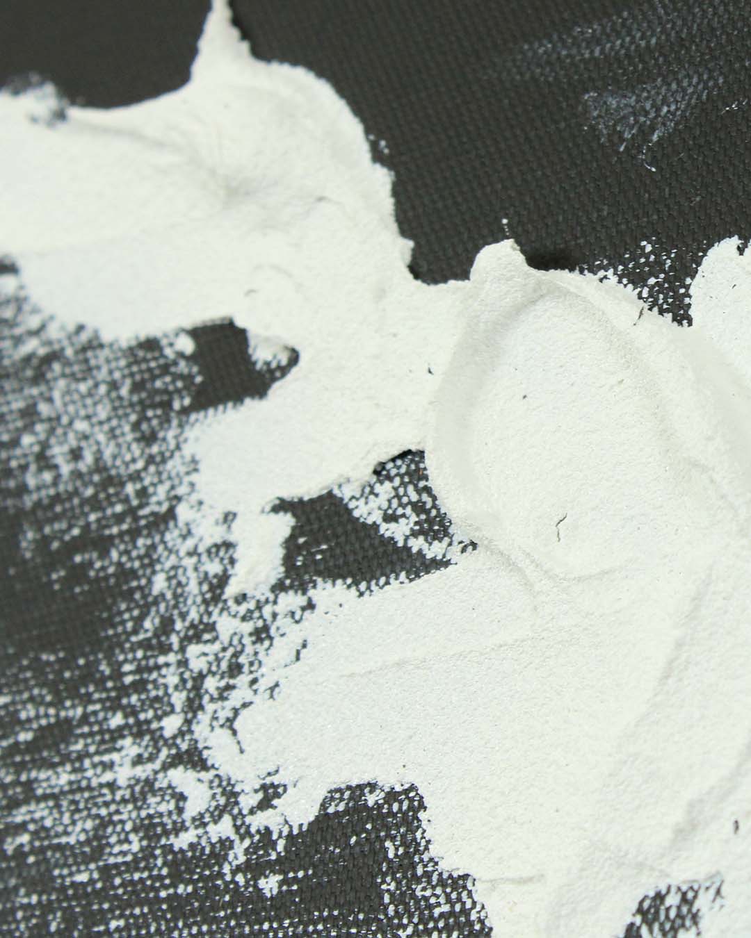 A Quiet Whisper black and white wave painting close-up of the textured paint