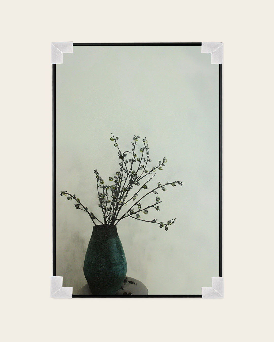 A Touch of Teal minimalist botanical wall art with corner protectors for delivery