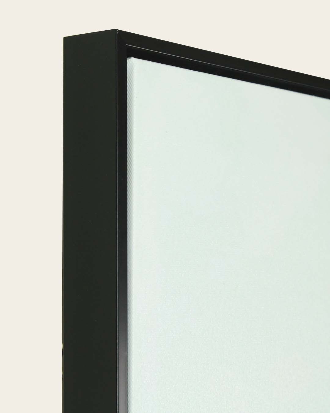 A Touch of Teal minimalist botanical wall art side profile of the black frame