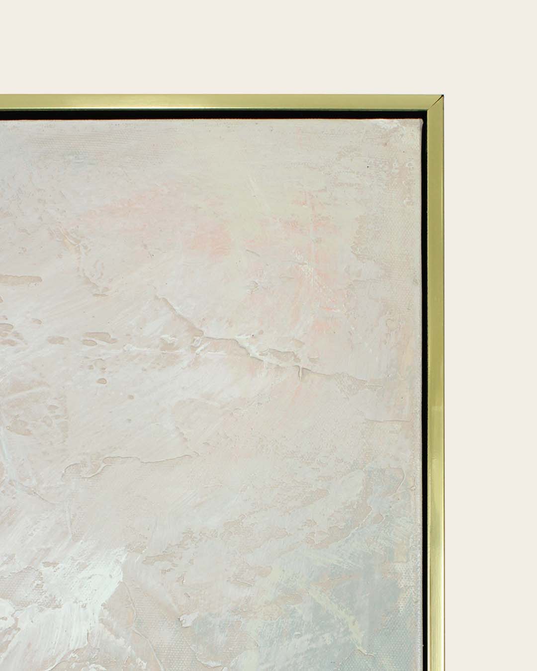 Alchemy teal and gold abstract painting frame corner detail