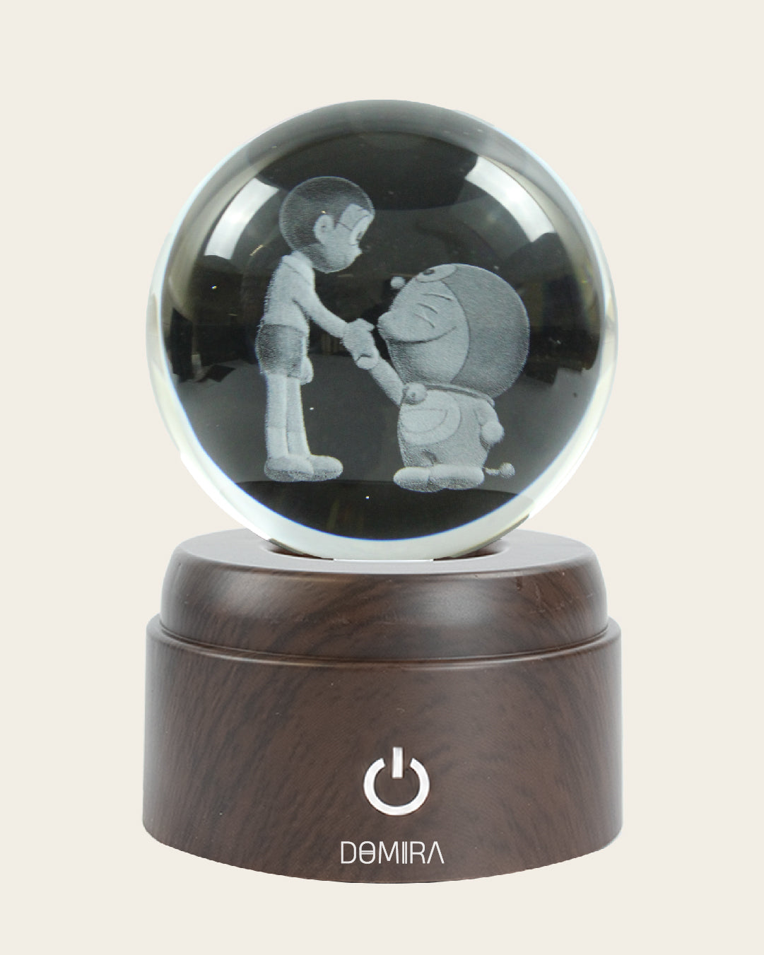 Friends Forever crystal globe close-up of the 3D engraved design