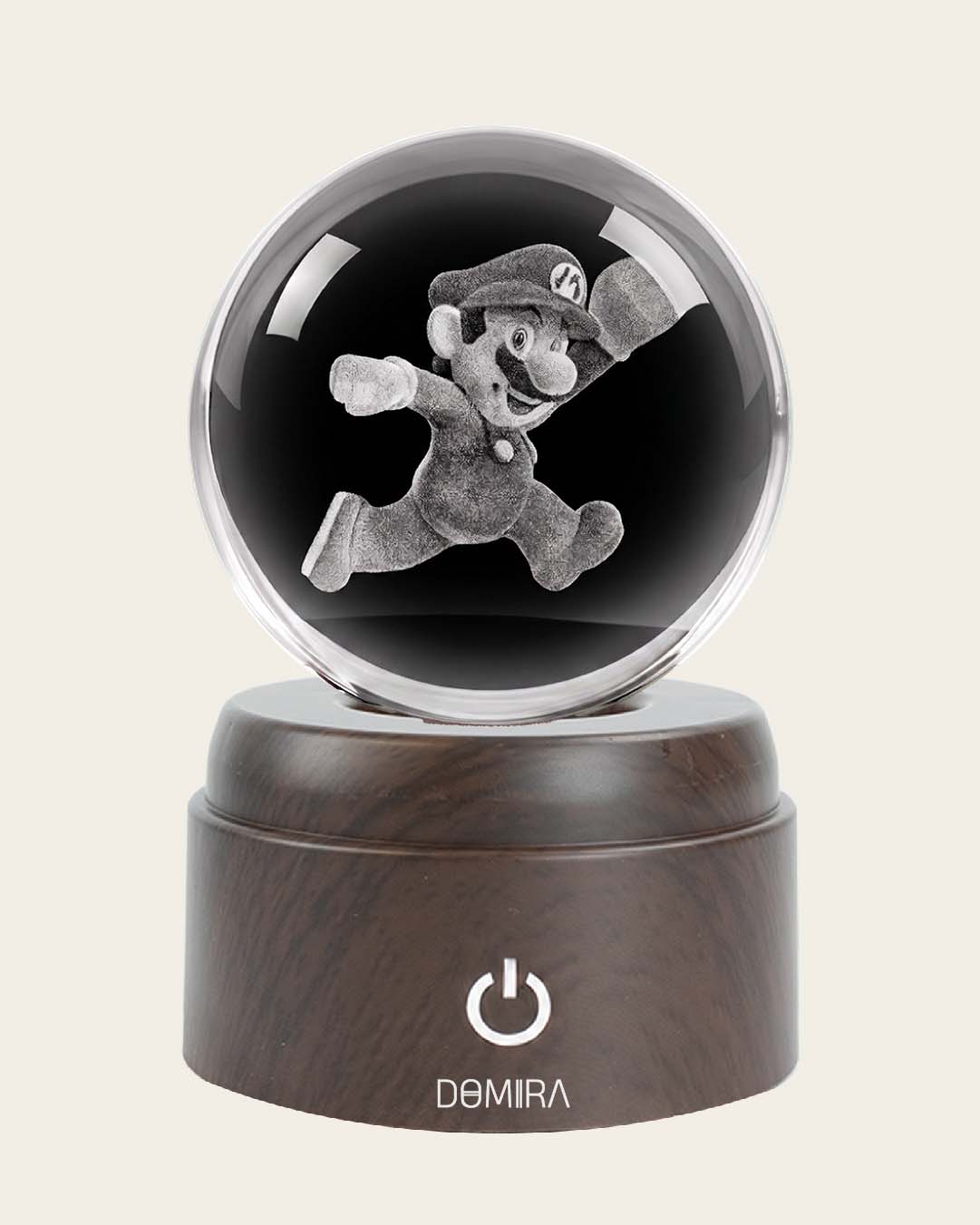 Power Run crystal globe close-up of the 3D engraved design