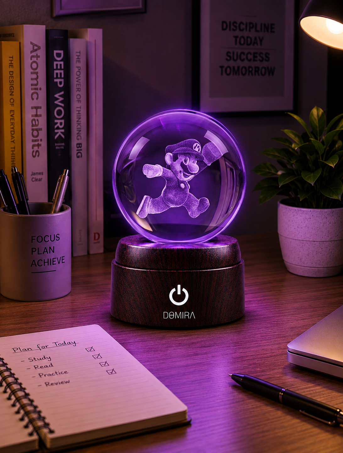 Power Run crystal globe glowing purple