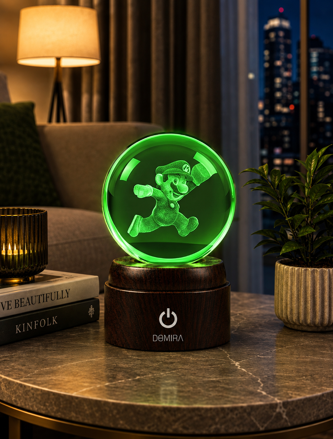 Power Run crystal globe glowing green
